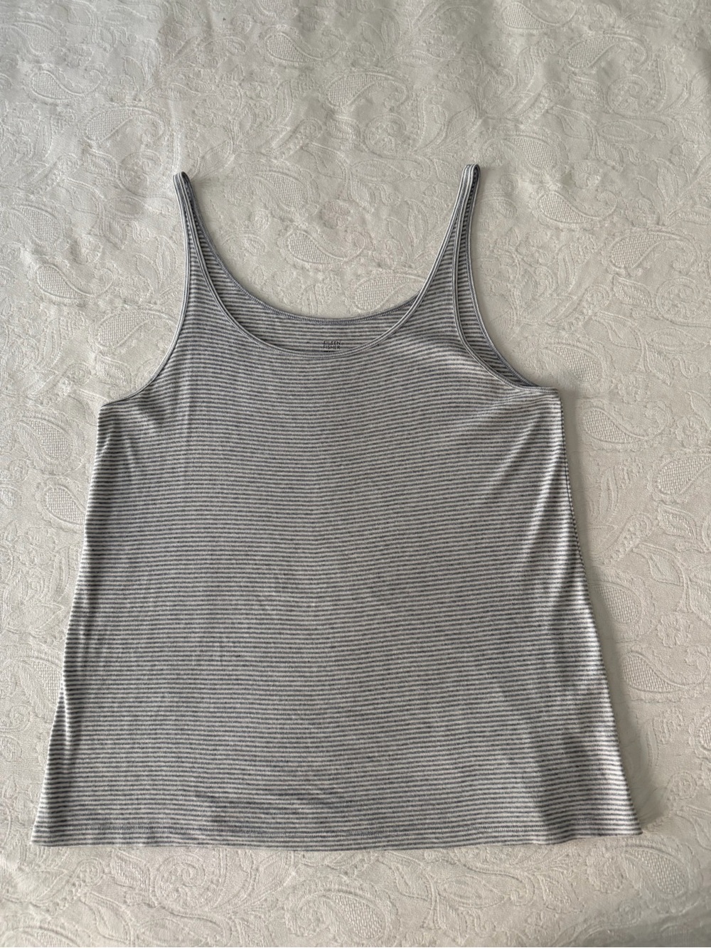 Eileen Fisher Classic Women’s Striped Tank Top - Gray/White